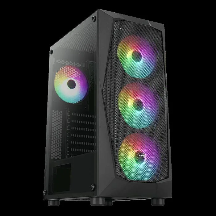 GABINETE AEROCOOL FALCON-G-BK-V1 (ATX/MICRO-ATX/MINI-ITX) (4FAN/VIDRIO/GPU 290MM)