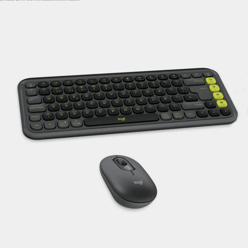 Kit Teclado y Mouse Inalámbrico Logitech POP Icon Negro