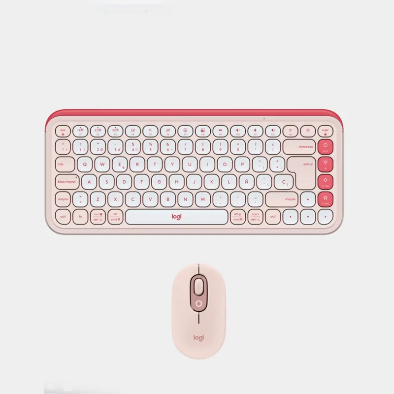 Kit Teclado y Mouse Inalámbrico Logitech POP Icon Rosa
