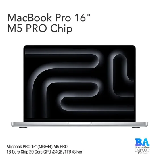 MacBook Pro M5 Pro 16″ 24gb 1tb Silver