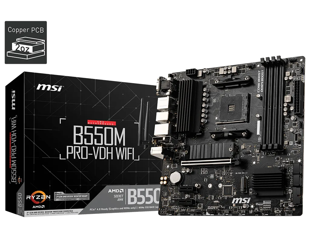 MOTHER MSI B550M PRO-VDH WIFI AM4 H/DP/V M.2