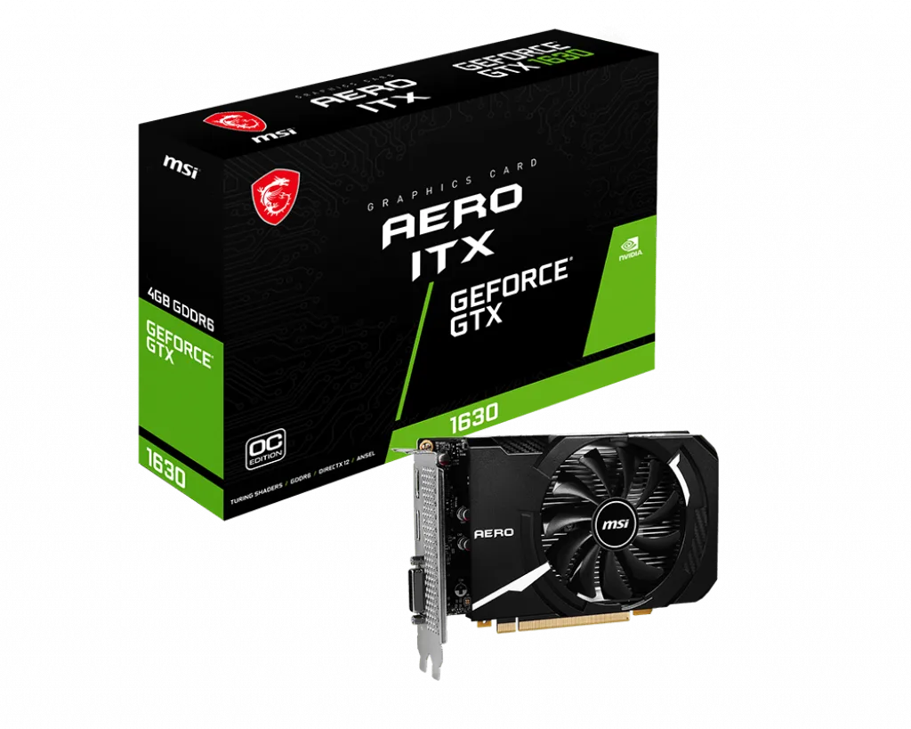 PLACA VIDEO MSI GEFORCE GTX 1630 AERO ITX 4GB OC