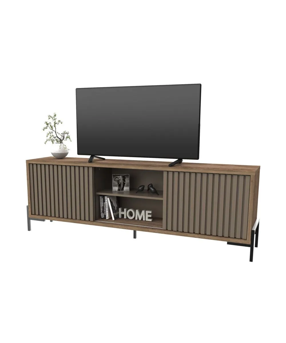 Rack Delos TV 65″ Varillado 2 puertas corredizas y un estante