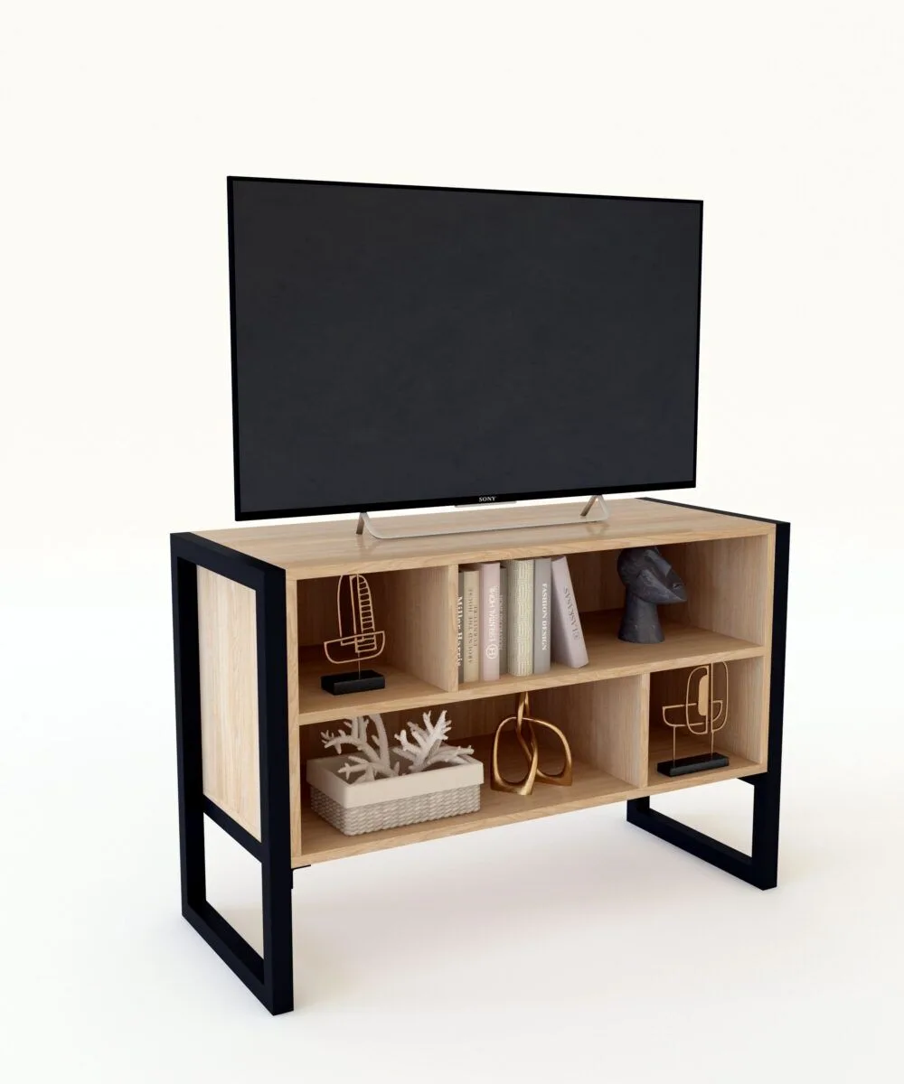Rack Steel Delos TV 42″ Roble Nebraska Natural