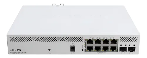 SWITCH MIKROTIK CSS610-8P-2S+IN CON FTE 8 POE 140 W 56 GBPS