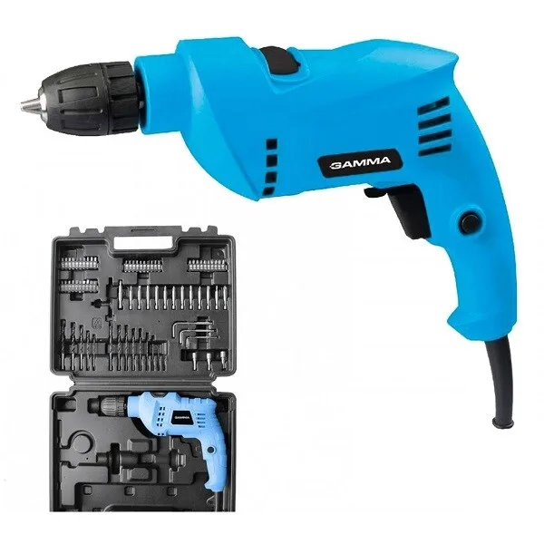 Taladro de Impacto Gamma 10mm 650W Kit Maletin