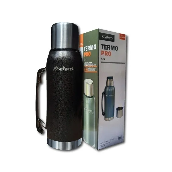 Termo Acero Inoxidable Outdoors 1.4L Manija Negro