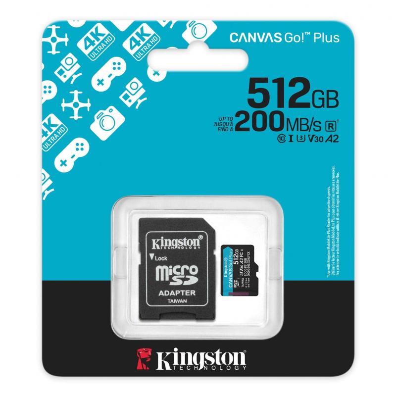 MICRO SD 512GB KINGSTON CANVAS GO PLUS G4