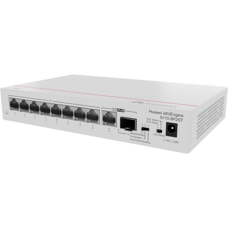 SWITCH 8P HUAWEI EKIT S110-8P2ST GB POE+ 1 SFP+